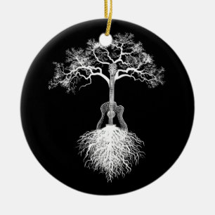 Adorno De Cerámica Música de árbol natural del guitarrista acústico