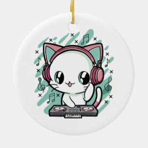 Adorno De Cerámica música de gato