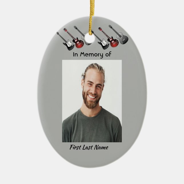 Adorno De Cerámica Música de guitarra conmemorativa Keepsake (Frente)