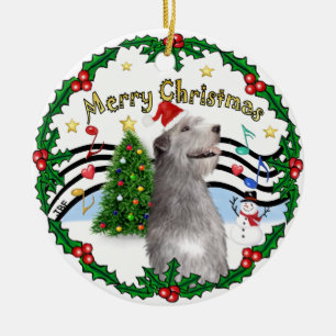 Adorno De Cerámica Música de Navidad 1 - MC - Wolfhound irlandés (gor