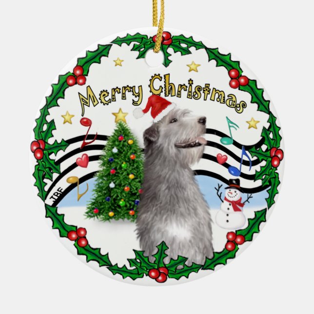 Adorno De Cerámica Música de Navidad 1 - MC - Wolfhound irlandés (gor (Frente)