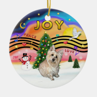 Adorno De Cerámica Música de Navidad 2 - Cairn Terrier 1