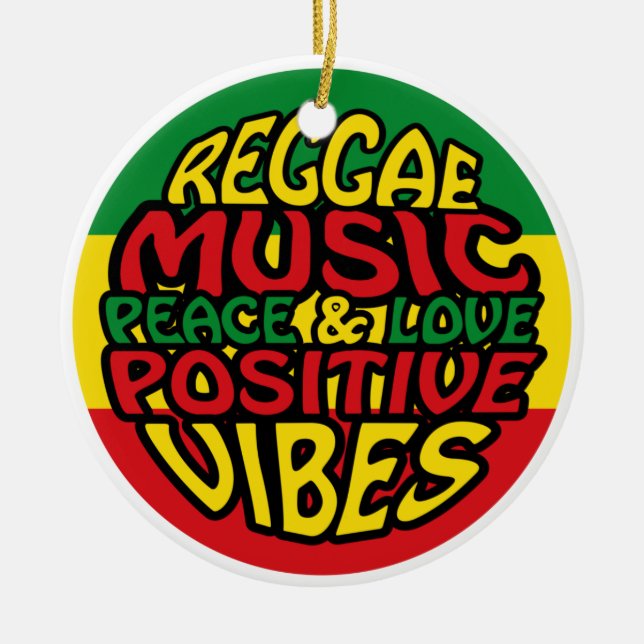 Adorno De Cerámica Música de reggae con dichos positivos (Frente)