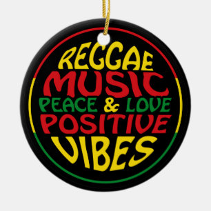 Adorno De Cerámica Música de reggae con dichos y citas positivas