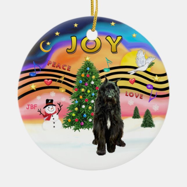 Adorno De Cerámica Música navideña 2 - Bouvier (negro) (Frente)