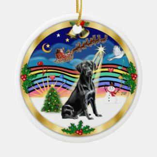 Adorno De Cerámica Música navideña 3 - Labradorb negro