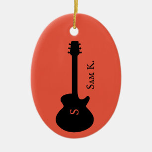Adorno De Cerámica Música personalizada con tema de guitarra