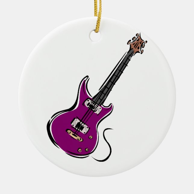 Adorno De Cerámica música púrpura graphic.png de la guitarra (Frente)