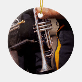 Adorno De Cerámica Música - Trompeta - Banda de marcha de la policía