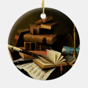 Adorno De Cerámica Música y Literatura por William Harnett, Arte Fino