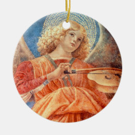 Adorno De Cerámica Musical angel playing the violin fresco