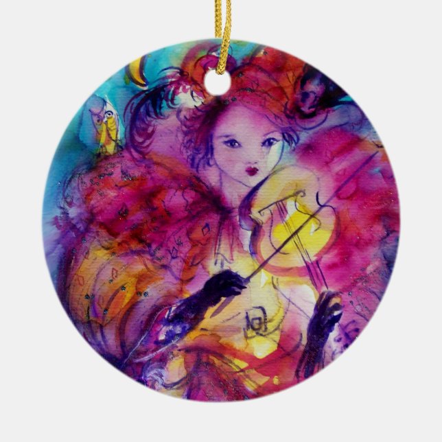 Adorno De Cerámica Músico de Carnaval nocturno de MASQUERADE con traj (Frente)