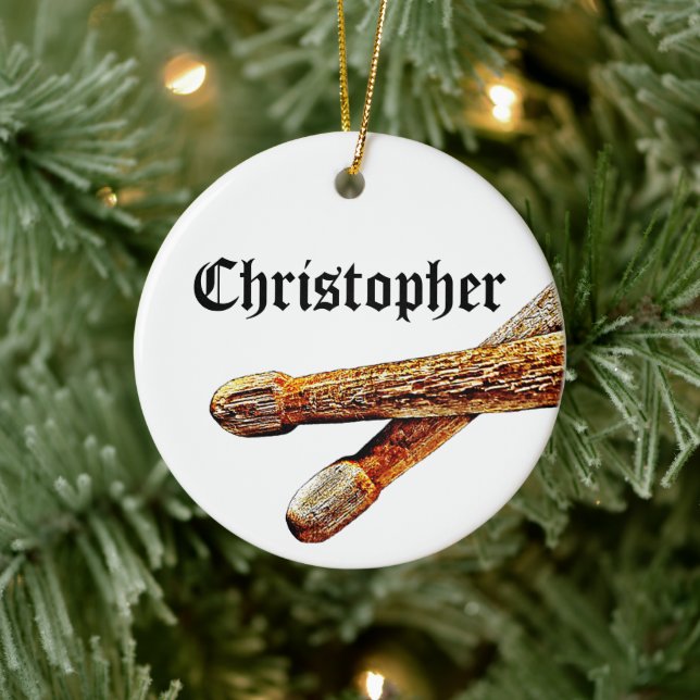 Adorno De Cerámica Músico de personalizado Drummer Rock & Roll Navida (Árbol)