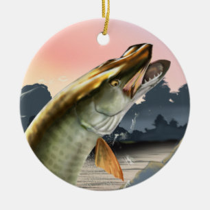 Adorno De Cerámica Muskie Navidades