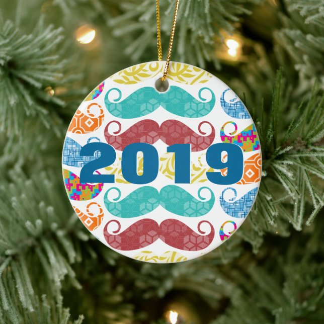 Adorno De Cerámica Mustache Sr Hipster Lil Man Baby (Árbol)