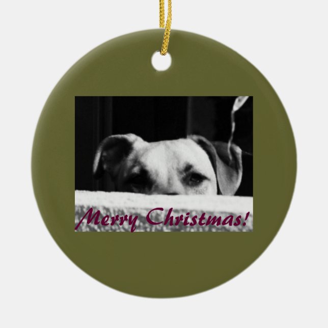Adorno De Cerámica Mutt del navidad (Frente)