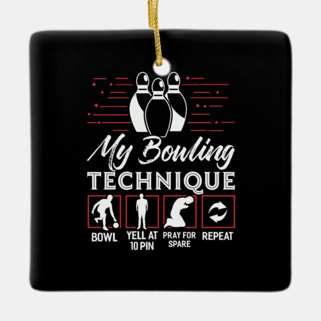 Adorno De Cerámica My Bowling Technique (Anverso)