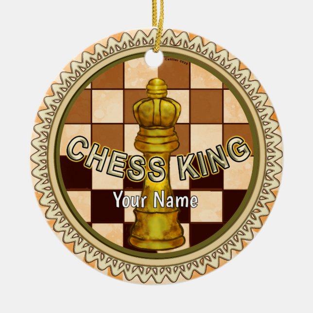 Adorno De Cerámica My Chess King (Frente)