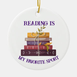 Adorno De Cerámica My favorite sport is reading