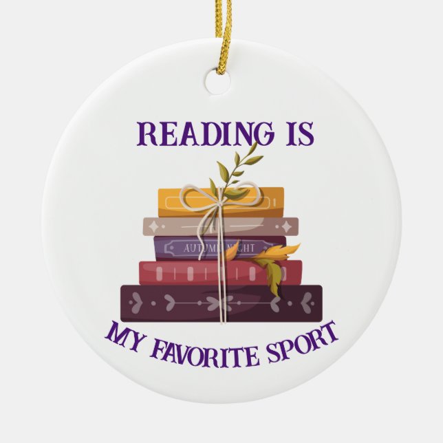 Adorno De Cerámica My favorite sport is reading (Frente)