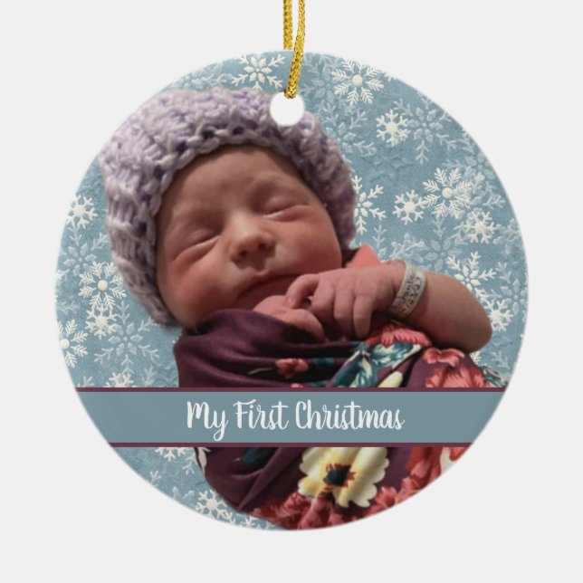 Adorno De Cerámica My First Christmas Ceramic Ornament (Frente)