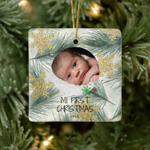 Adorno De Cerámica My First Christmas – Personalized Baby Photo