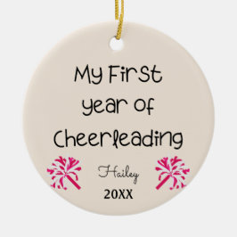 Adorno De Cerámica My First Year of Cheerleading Ornament