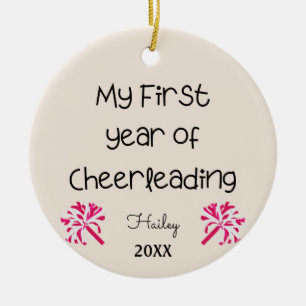 Adorno De Cerámica My First Year of Cheerleading Ornament