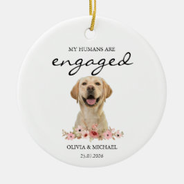 Adorno De Cerámica My Humans Are Engaged Personalized Dog Gift