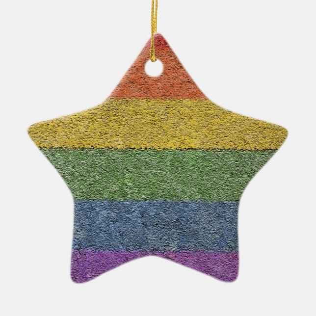 Adorno De Cerámica MyPride365 - "ornamento de la estrella del (Frente)