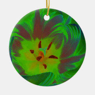 Adorno De Cerámica Mystic Green Tulip Custom Birthday