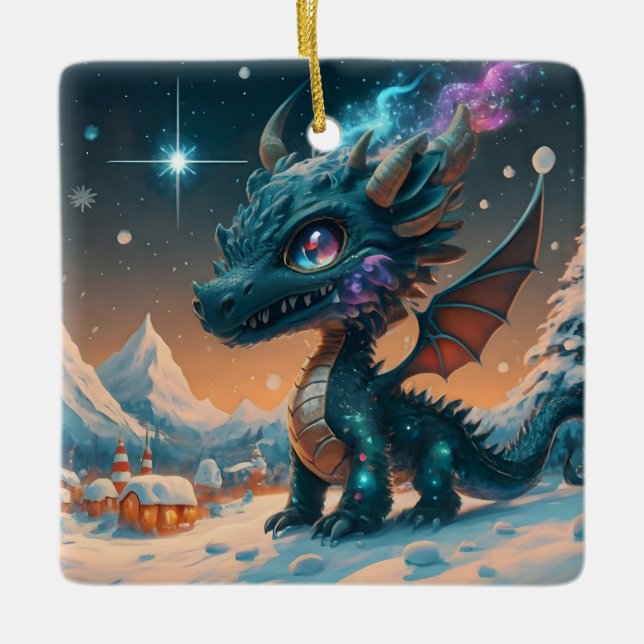 Adorno De Cerámica Mystical Chibi Dragon Winscape (Anverso)
