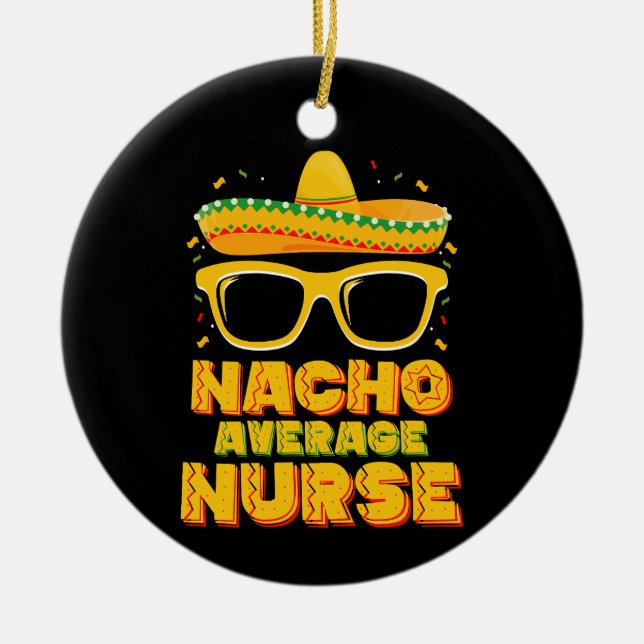 Adorno De Cerámica Nacho Enfermera Promedio Cinco De Mayo Familia (Frente)