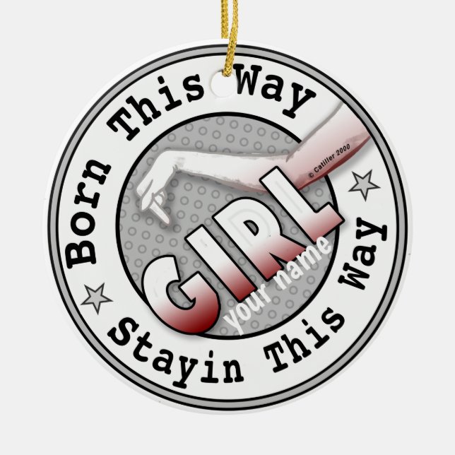 Adorno De Cerámica Nacido como Chica (Frente)