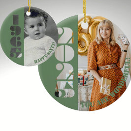 Adorno De Cerámica Nacido en 1965 Regalo de cumpleaños número 60