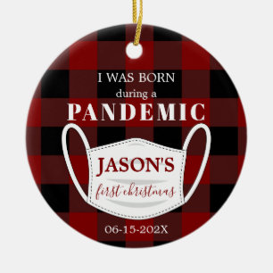Adorno De Cerámica Nacido en una Pandemia Festejo de Navidad
