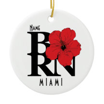 NACIDO Miami Florida Hibisco Rojo
