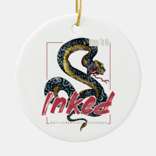 Adorno De Cerámica Nacido Para Ser Enganchado Tattoo Diseño Serpiente