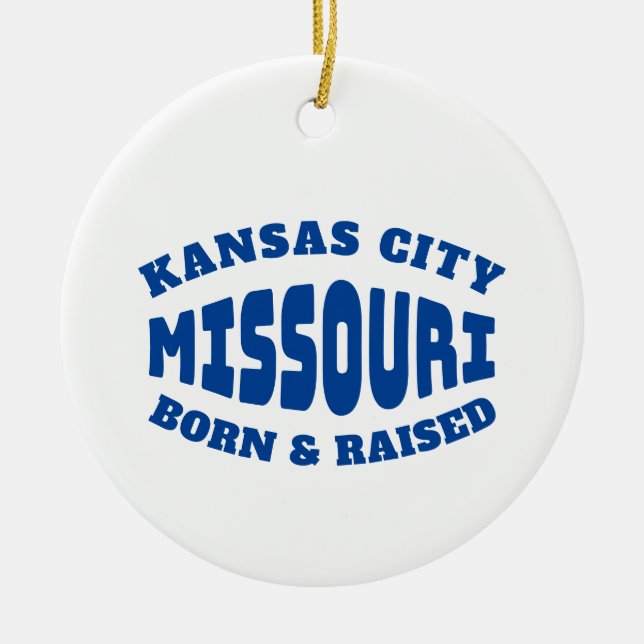Adorno De Cerámica Nacido y criado en Kansas City Missouri (Frente)