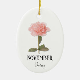 Adorno De Cerámica Nacimiento Flor NOVIEMBRE Cumpleaños Peony Pink