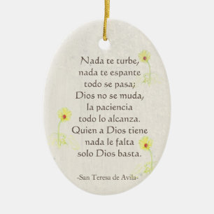 Adorno De Cerámica "Nada te turbe" San Teresa di Avila