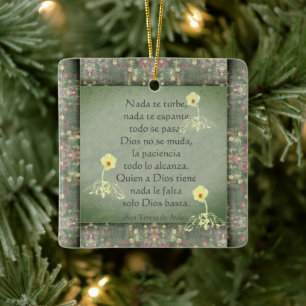 Adorno De Cerámica "Nada te turbe" San Teresa di Avila/saludo Persona