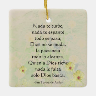 Adorno De Cerámica "Nada te turbe" Santa Teresa de Ávila