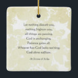 Adorno De Cerámica "Nada te turbe" Santa Teresa de Ávila Inglés/Españ<br><div class="desc">¡Una oración tan sincera y el regalo perfecto para los que amas! Encuentro consuelo repitiendo estas líneas,  imagino que todo el mundo lo hace,  así que quería diseñar una humilde cerámica floral acristalada para arrancarla bien.</div>