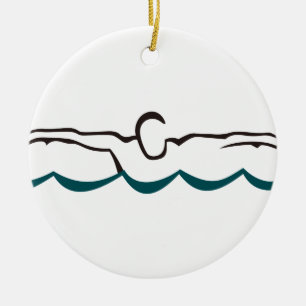 Adorno De Cerámica Nadador de la mariposa