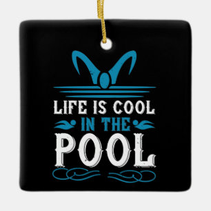 Adorno De Cerámica Nadar - La vida es genial en la piscina