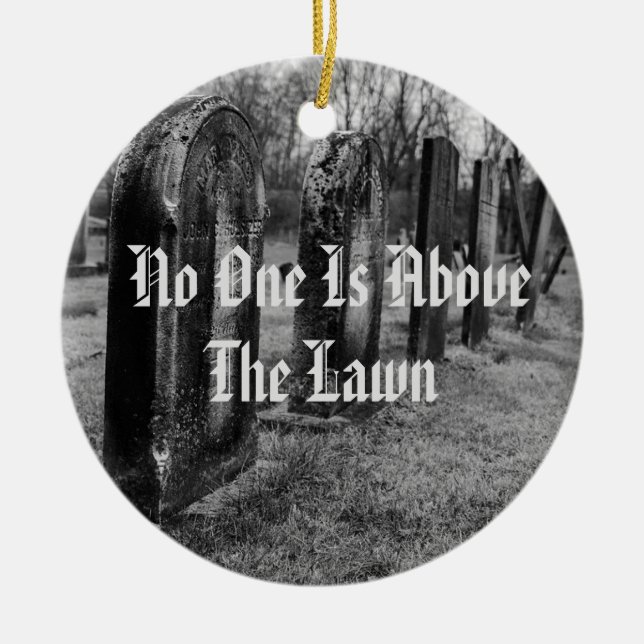 Adorno De Cerámica Nadie Está Sobre El Césped (Frente)