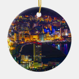Adorno De Cerámica Nagasaki Japón de noche