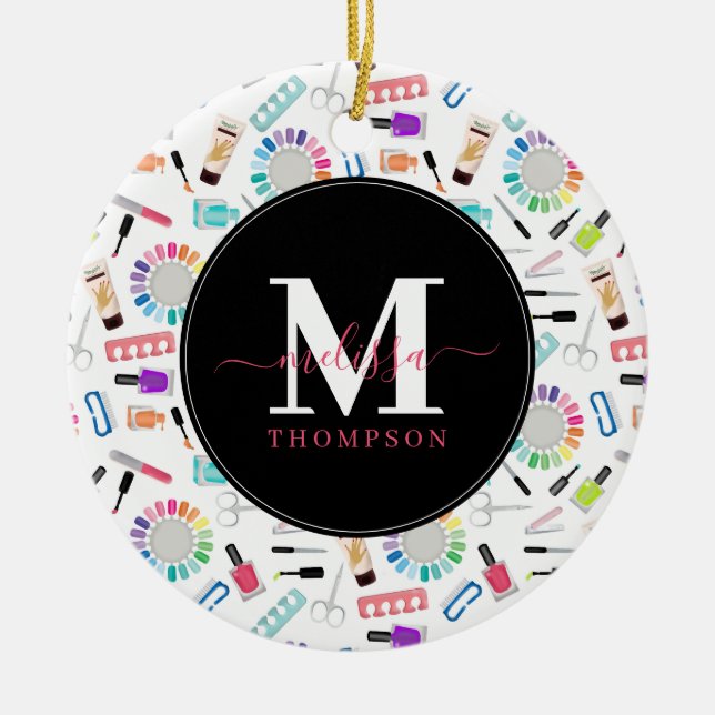 Adorno De Cerámica Nails Manicure Pedicure Beauty Salon Monogram (Frente)