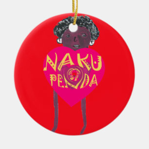 Adorno De Cerámica Nakupenda Love Art - Swahili Heart Design